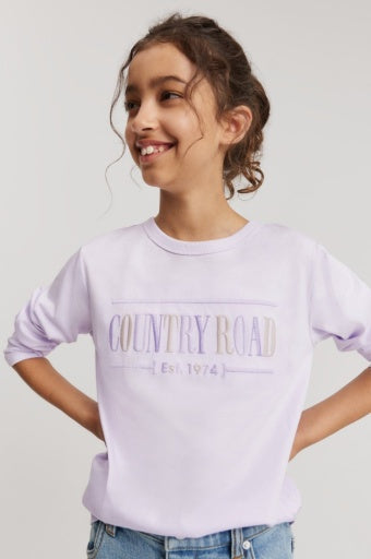 Australian Cotton Long Sleeve Heritage T-Shirt - Lilac