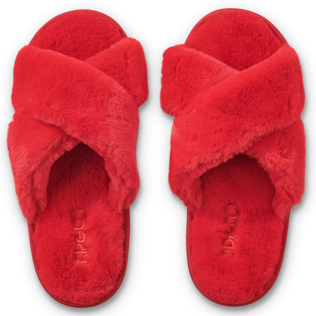 Cherry Red Adult Slippers