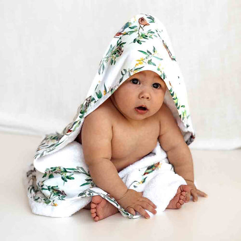 Hooded Baby Towel - Eucalypt