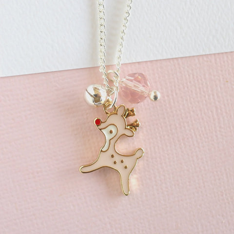 Pink Reindeer Necklace
