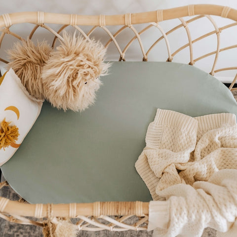 Bassinet Sheet & Change Pad Cover - Sage