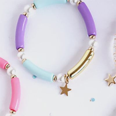 Love Glitter & Magic Elastic Bracelet - Assorted Colours