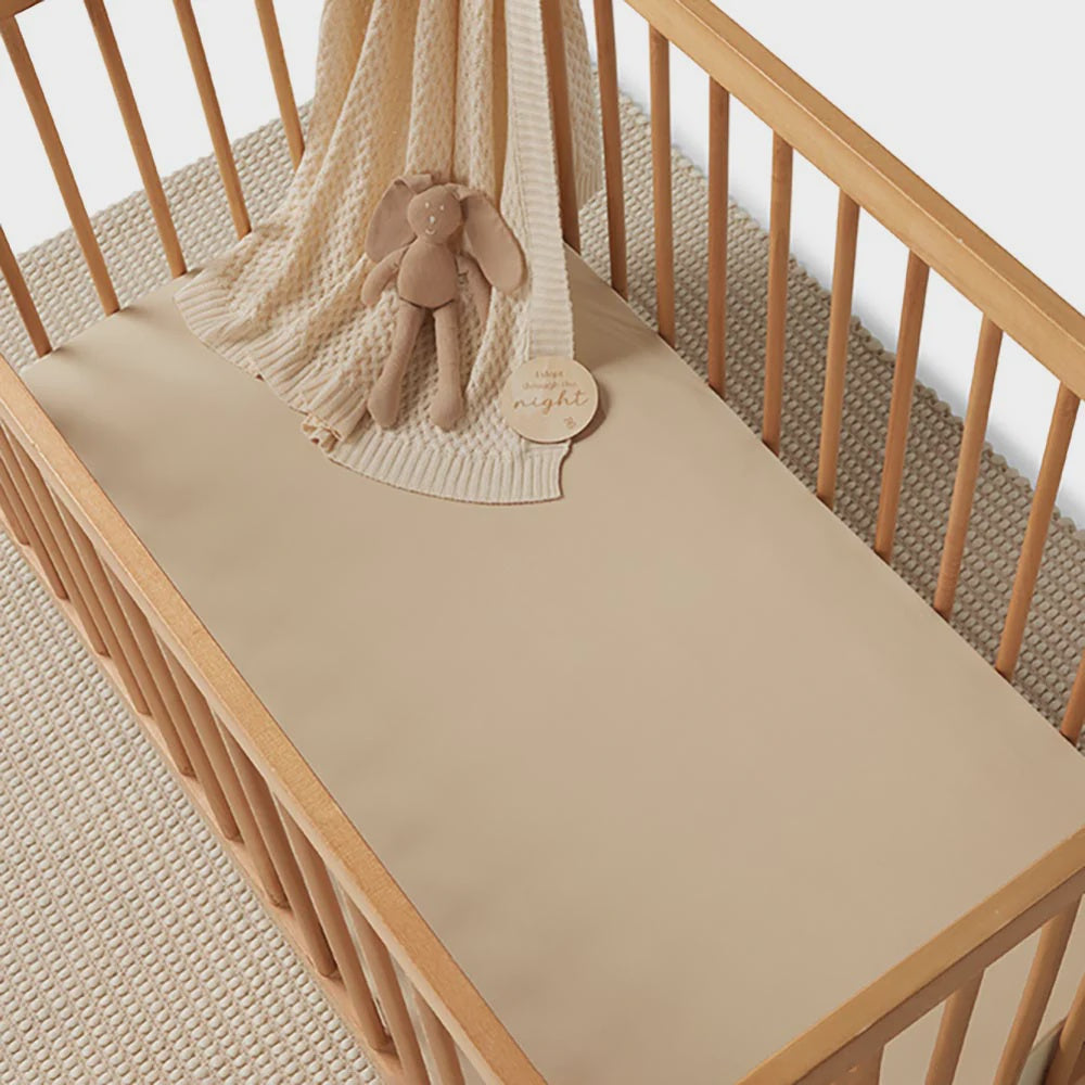 Fitted Cot Sheet - Pebble