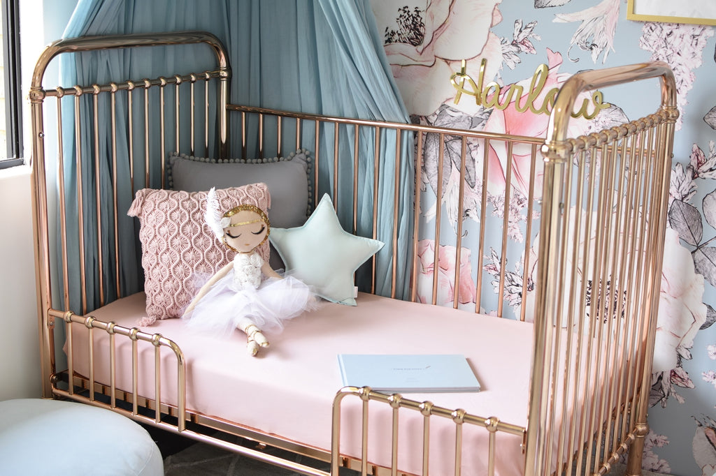 Fitted Cot Sheet - Lullaby Pink